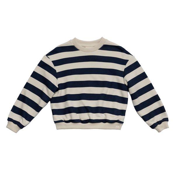 Oversized sweater navy stripe Navy Natural