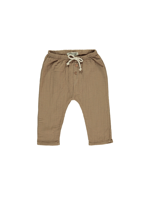 Crepe cotton pants camel Dear Mini